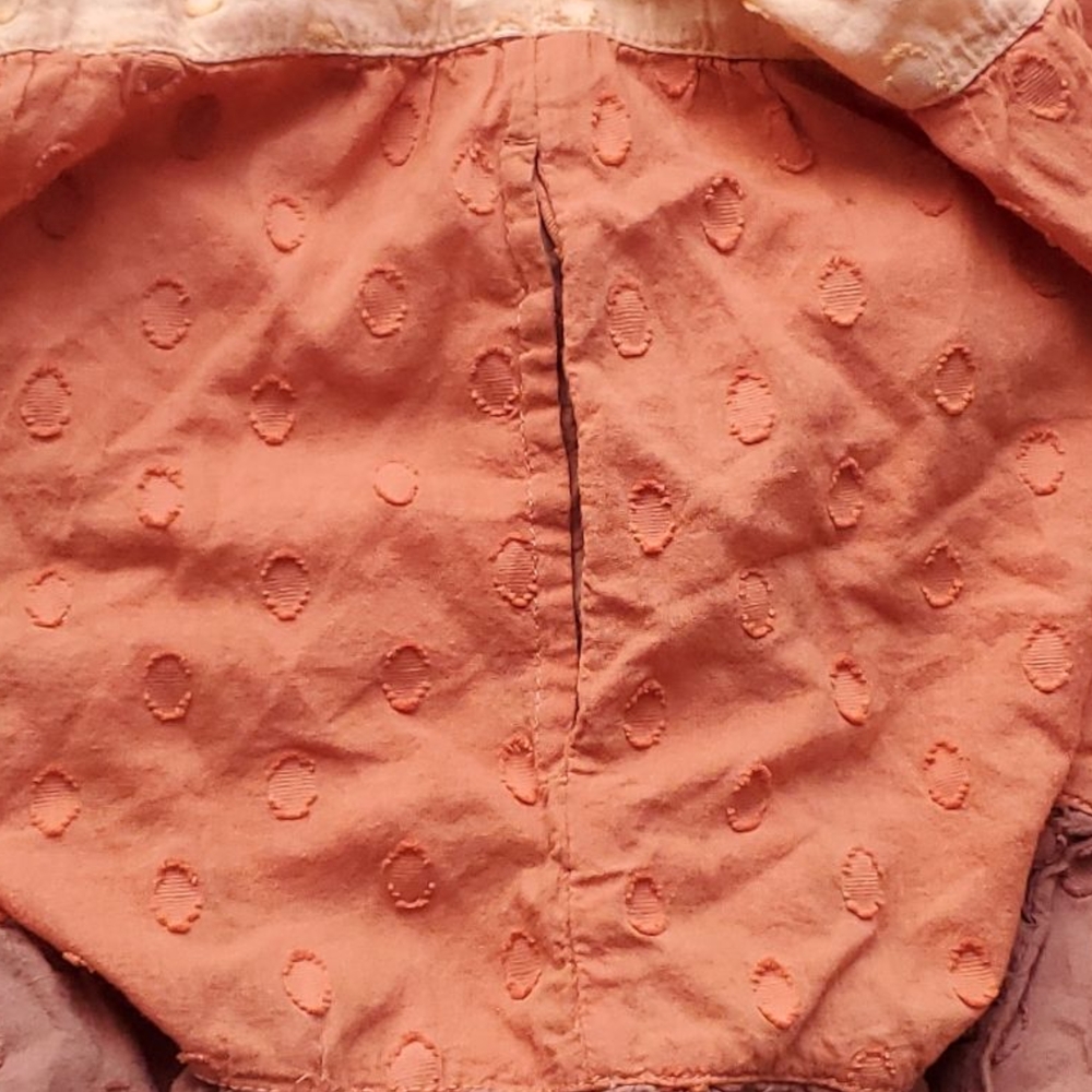 Blue Rain Casual Tiered Top in Cream, Orange, and Brown - Picture 2 of 3